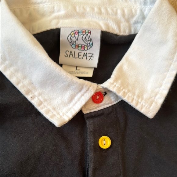 Zumiez SALEM7. LG. Long sleeve multi colored polo shirt. Unisex. - Picture 3 of 4